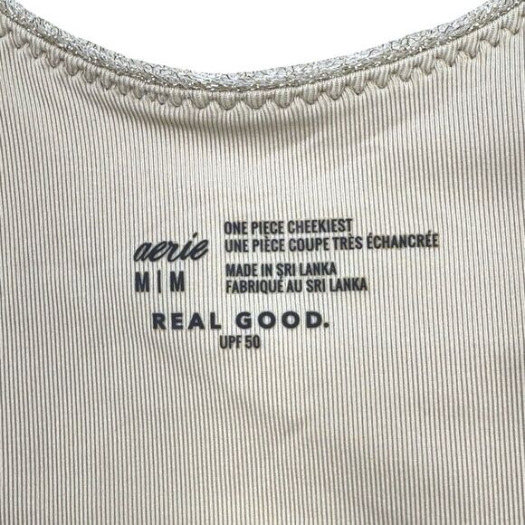 aerie Real Good UPF 50 One Piece Cheekiest Swimsuit - Size Medium - Gold - Picture 5 of 5